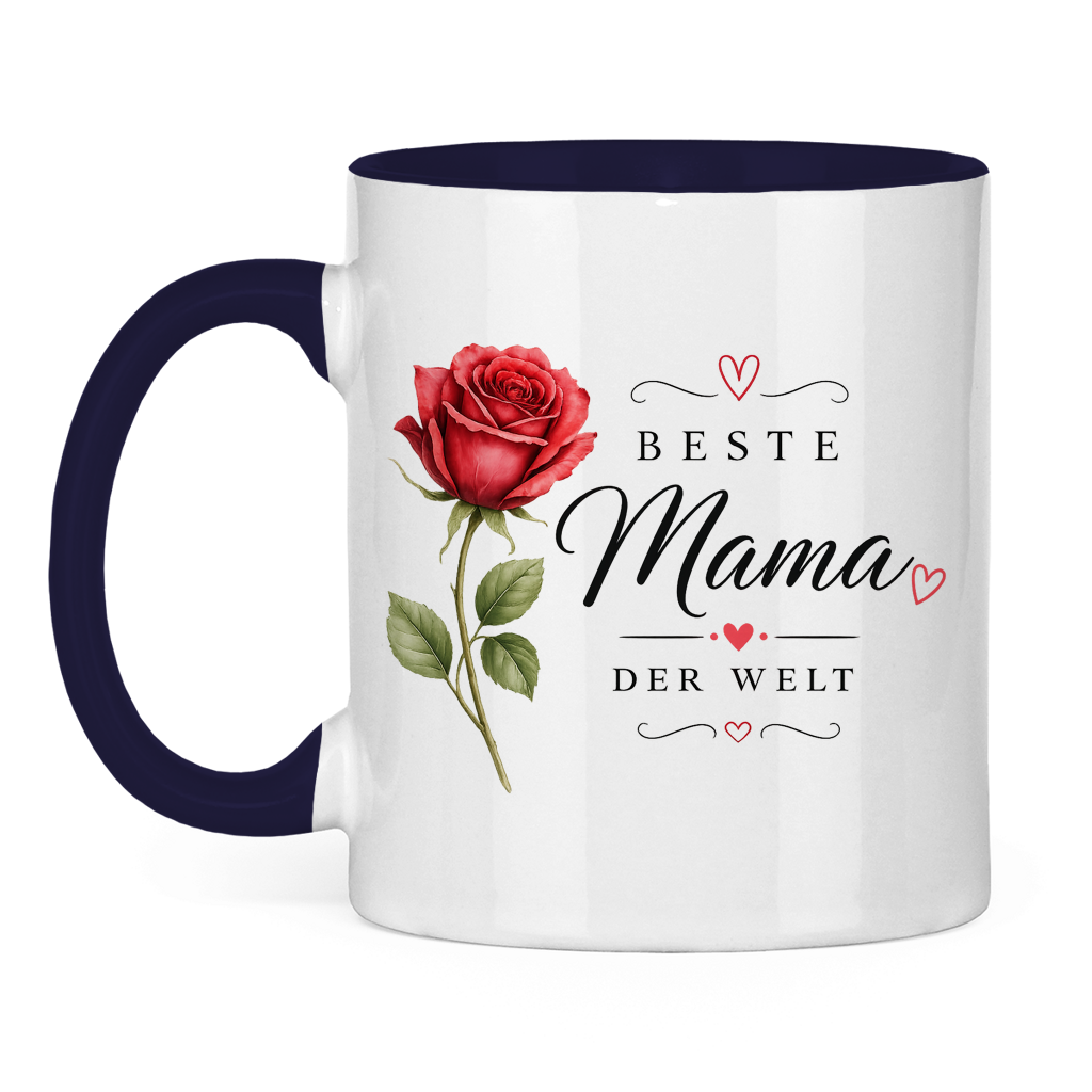 "Best Mom in the World" Mug with Rose - Mother's Day Gift Coffee Cup Floral Design