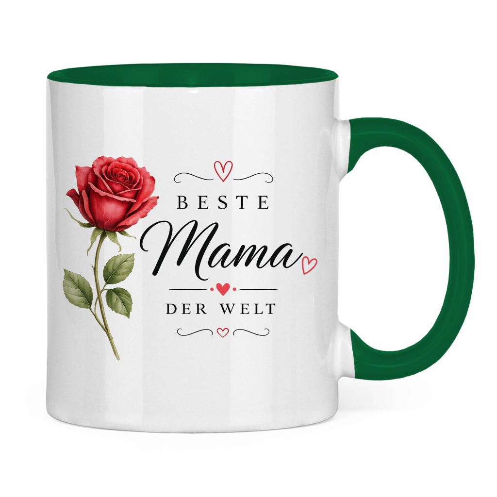 "Best Mom in the World" Mug with Rose - Mother's Day Gift Coffee Cup Floral Design