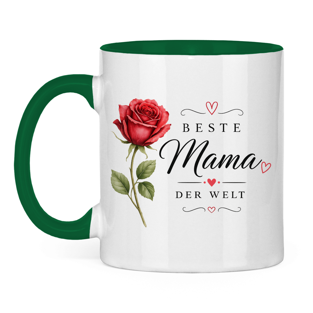 "Best Mom in the World" Mug with Rose - Mother's Day Gift Coffee Cup Floral Design
