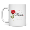 Tasse „Beste Mama der Welt“ mit Rose – Geschenk Muttertag Kaffeetasse Blumen Design