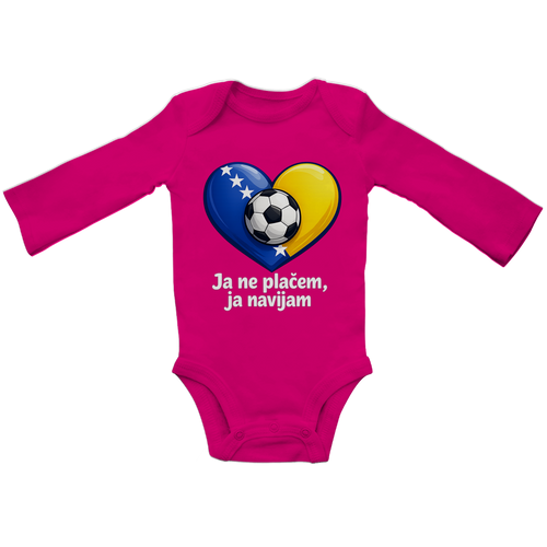 Baby Bio Bodysuite dugih rukava - Ja ne plačem, ja navijam | Prednji print