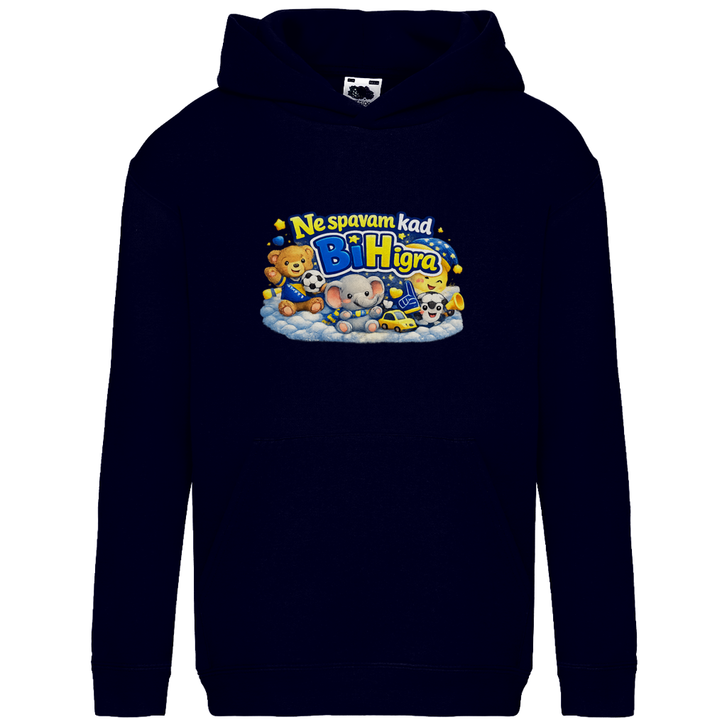 Kids Basic Hoodie - Ne spavam kad igra BiH | Frontprint