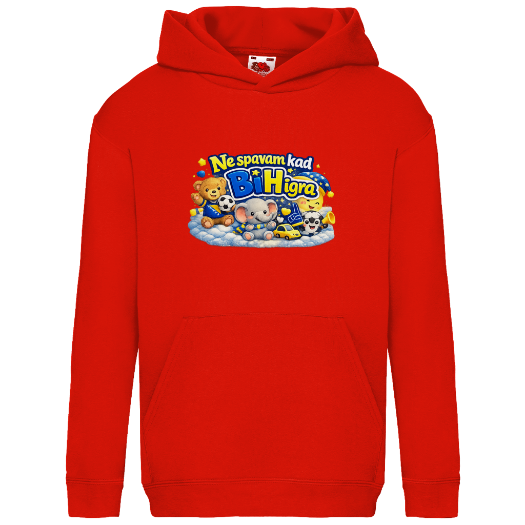 Kids Basic Hoodie - Ne spavam kad igra BiH | Frontprint