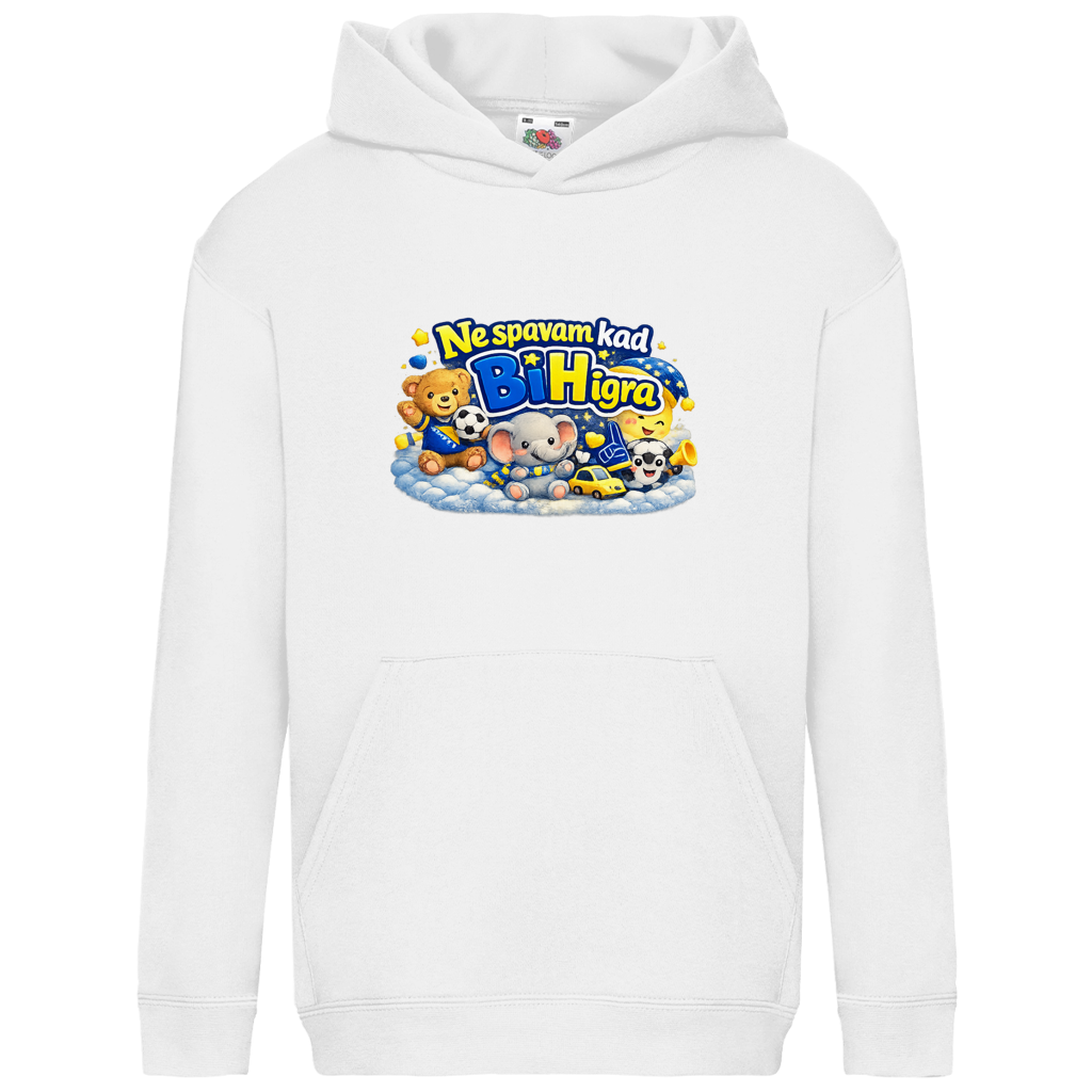 Kids Basic Hoodie - Ne spavam kad igra BiH | Frontprint