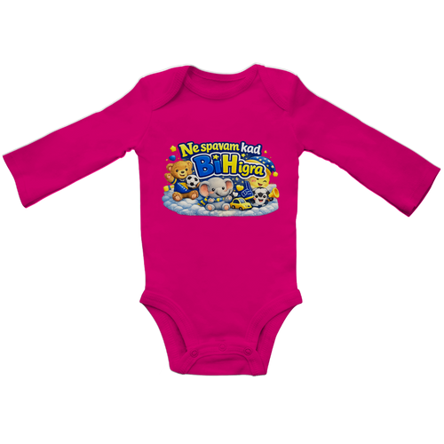 Baby Bio bodi dugih rukava - Ne spavam kad igra BiH | Prednja štampa
