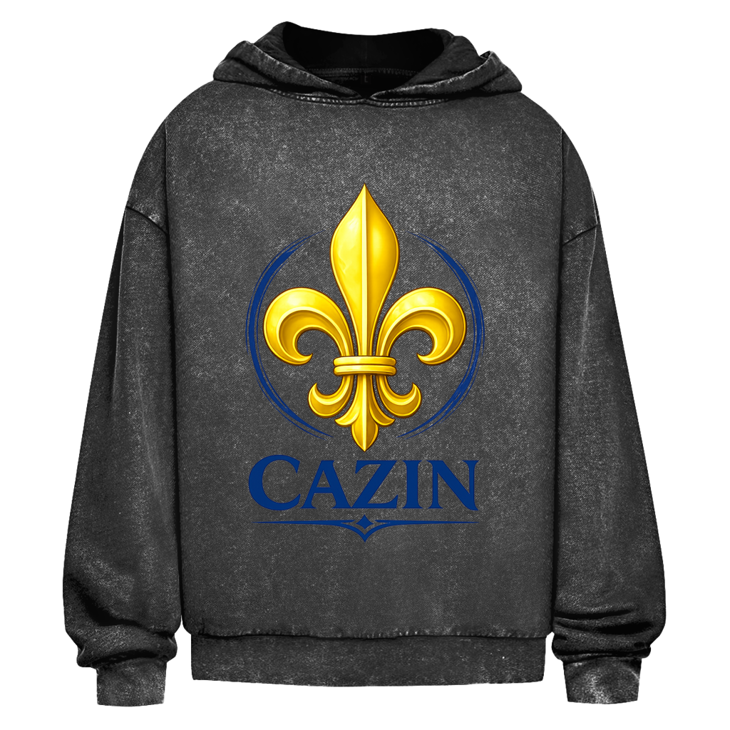 Oversize Washed Hoodie - Cazin Bosnien Lilie Design