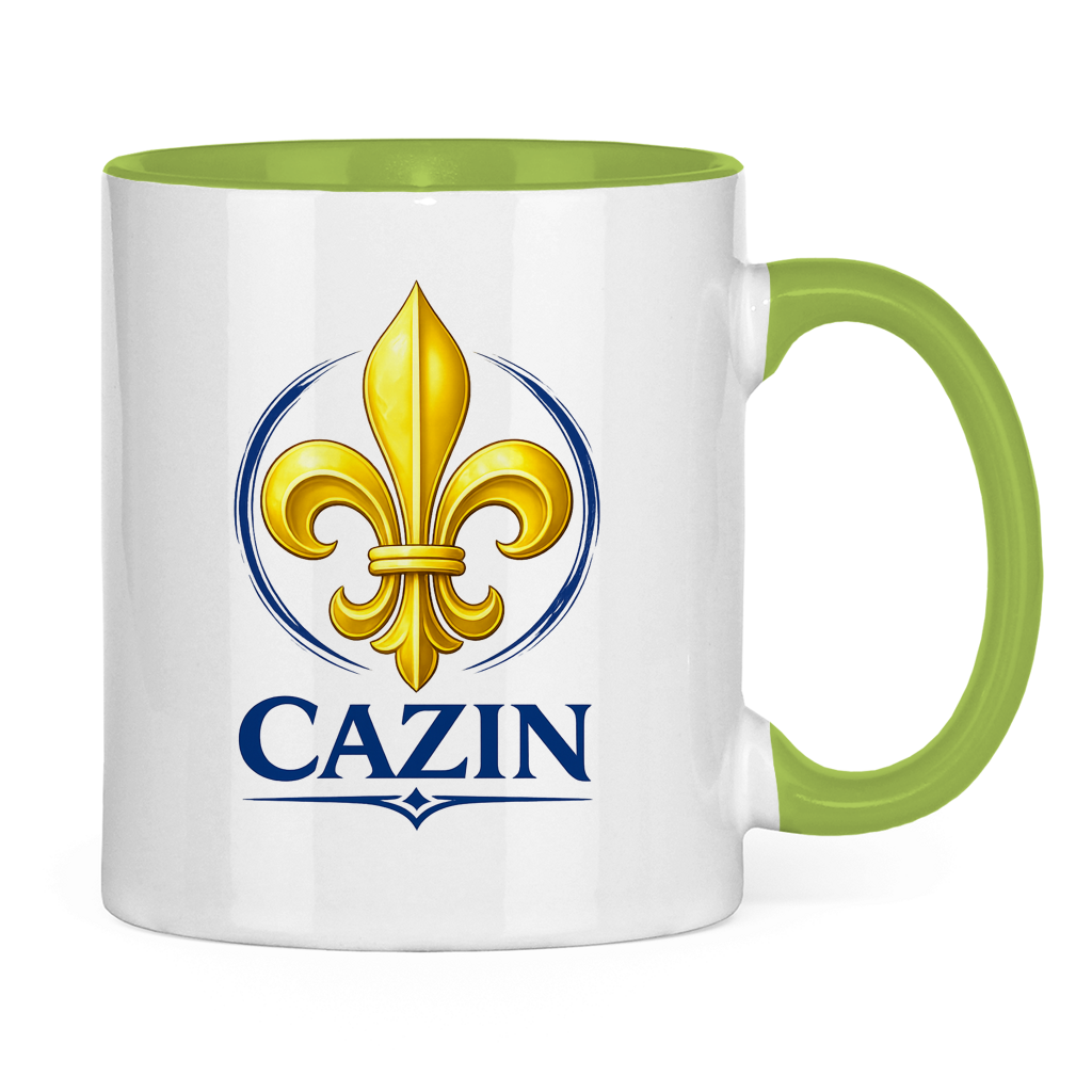 Zweifarbige Tasse Cazin Bosnien Lilie – Bosnische Keramiktasse mit Ljiljan Design