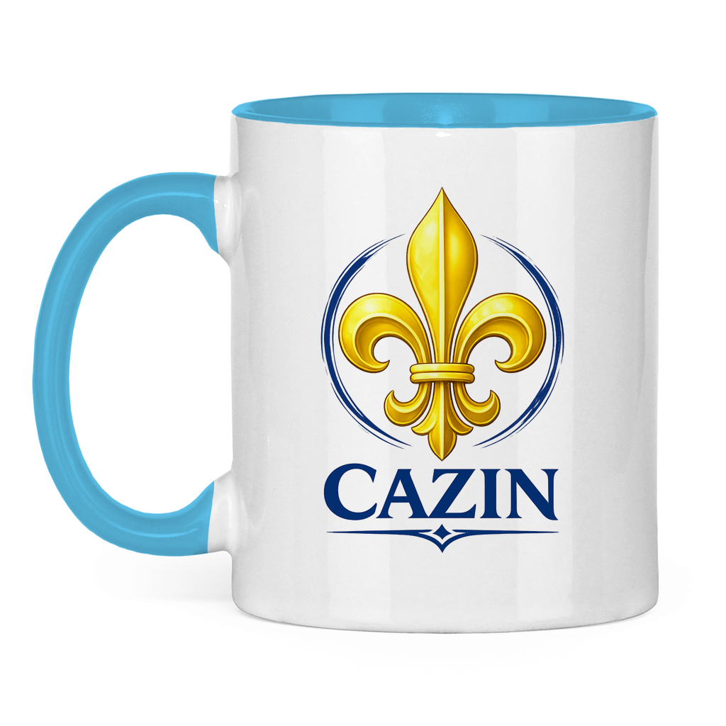 Zweifarbige Tasse Cazin Bosnien Lilie – Bosnische Keramiktasse mit Ljiljan Design