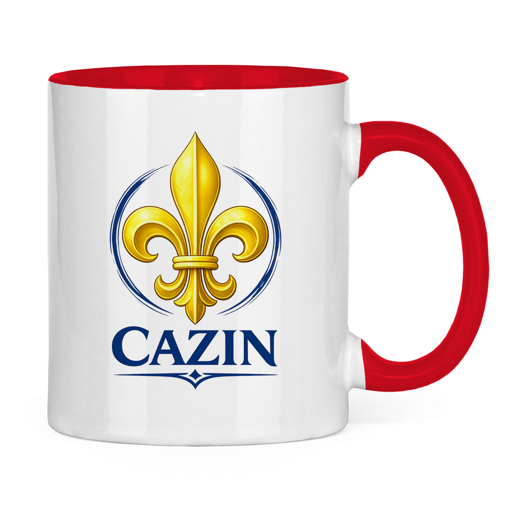 Zweifarbige Tasse Cazin Bosnien Lilie – Bosnische Keramiktasse mit Ljiljan Design
