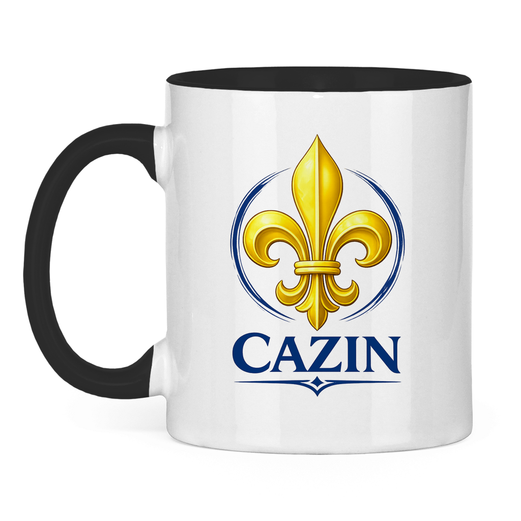 Zweifarbige Tasse Cazin Bosnien Lilie – Bosnische Keramiktasse mit Ljiljan Design