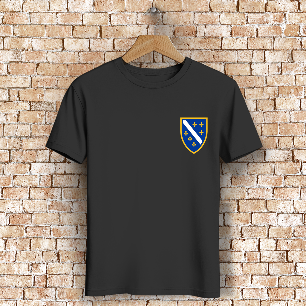 Herren Premium Bio T-Shirt - Bosanski Grb sa ljiljanima  | Links Brust
