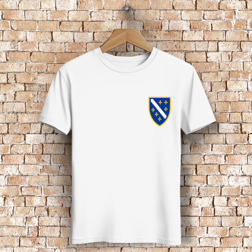 Herren Premium Bio T-Shirt - Bosanski Grb sa ljiljanima  | Links Brust
