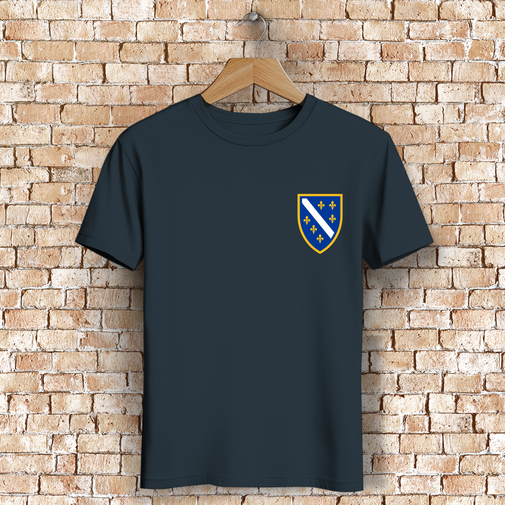 Herren Premium Bio T-Shirt - Bosanski Grb sa ljiljanima  | Links Brust