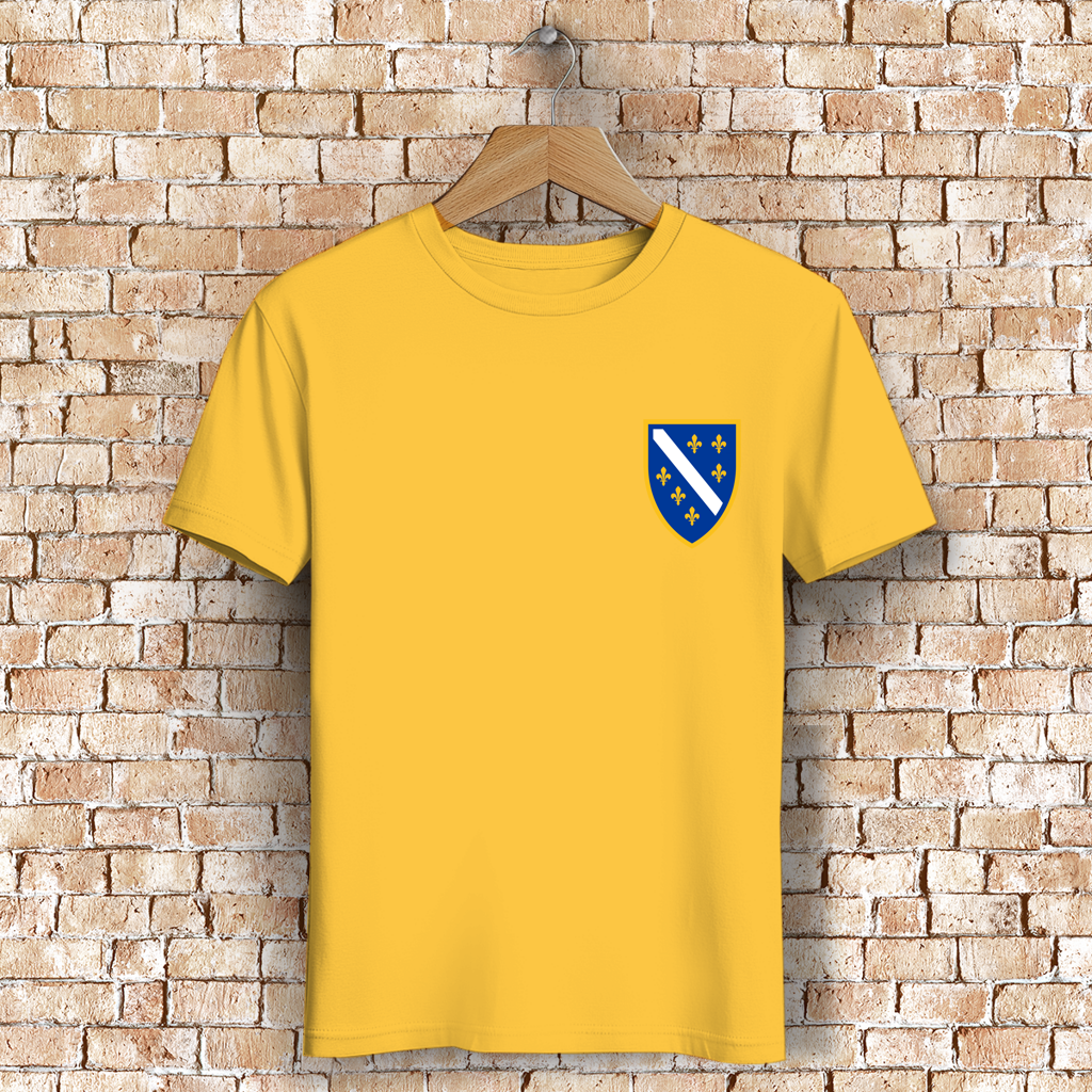 Herren Premium Bio T-Shirt - Bosanski Grb sa ljiljanima  | Links Brust