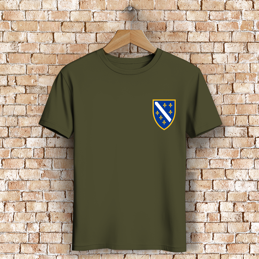 Herren Premium Bio T-Shirt - Bosanski Grb sa ljiljanima  | Links Brust