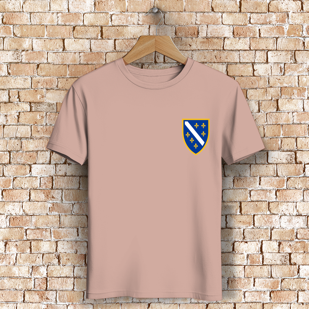 Herren Premium Bio T-Shirt - Bosanski Grb sa ljiljanima  | Links Brust