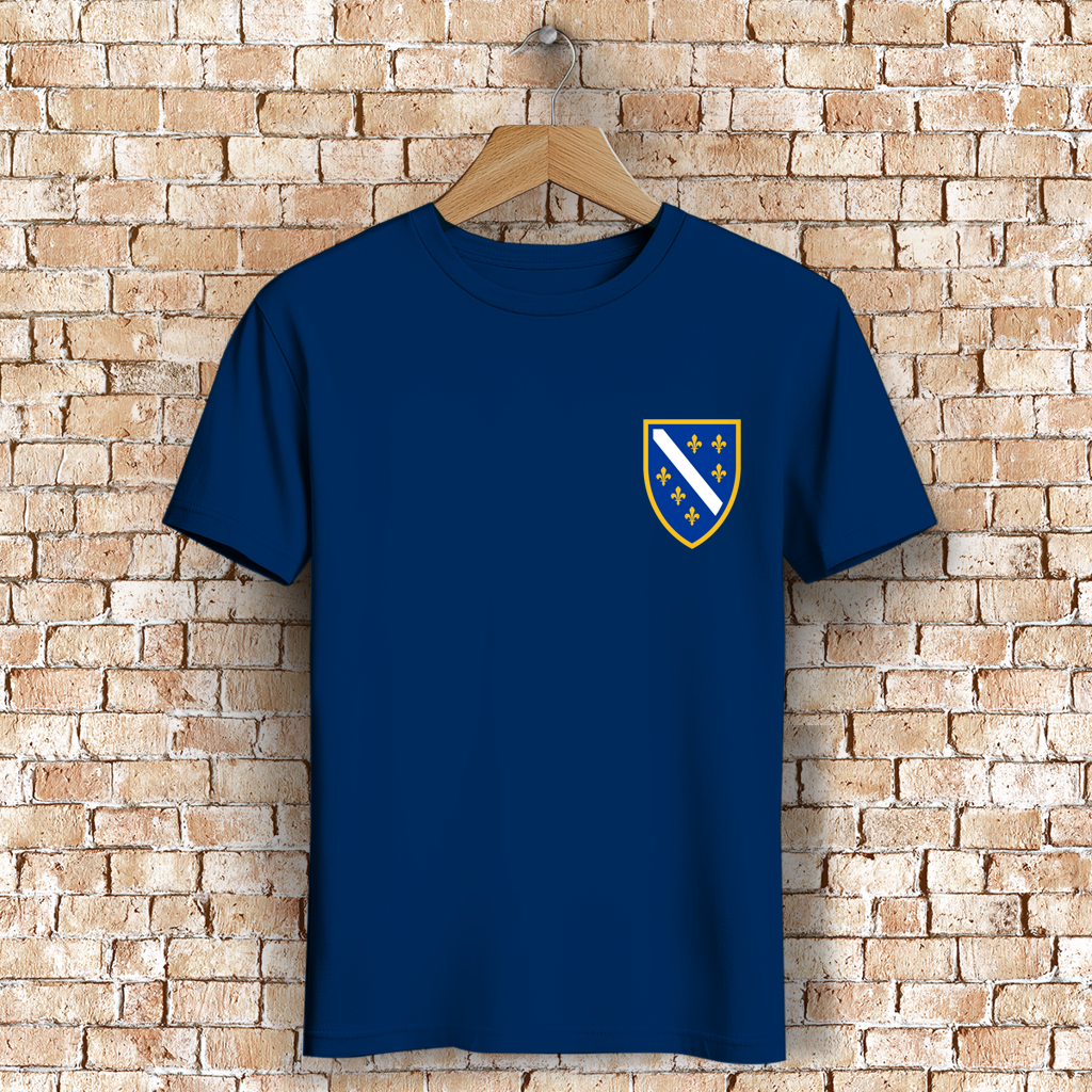 Herren Premium Bio T-Shirt - Bosanski Grb sa ljiljanima  | Links Brust