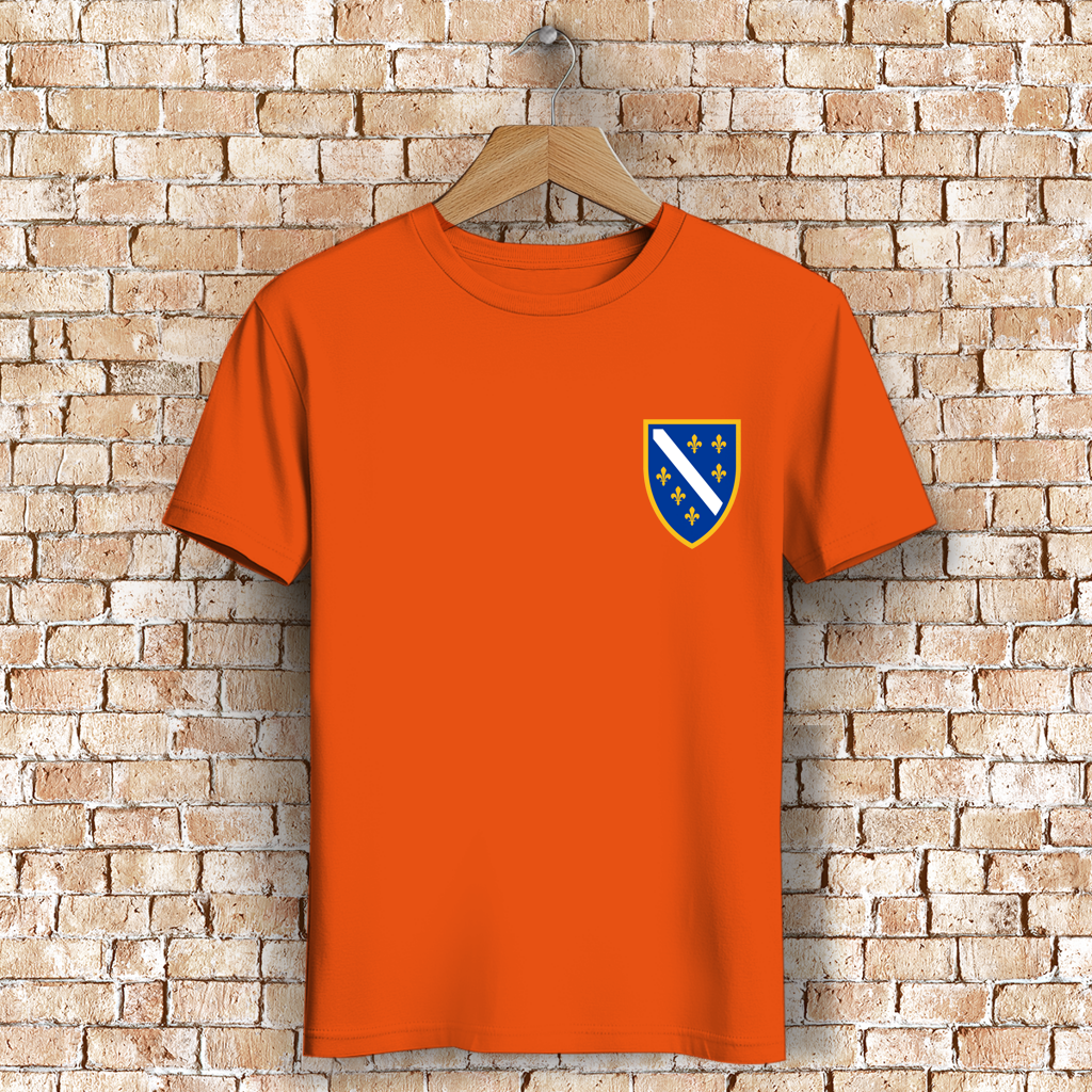 Herren Premium Bio T-Shirt - Bosanski Grb sa ljiljanima  | Links Brust
