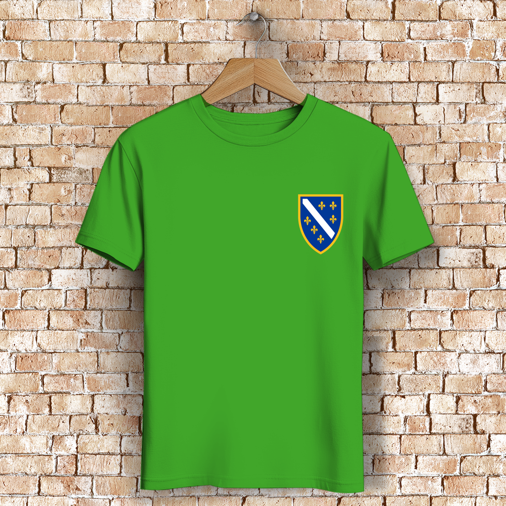 Herren Premium Bio T-Shirt - Bosanski Grb sa ljiljanima  | Links Brust