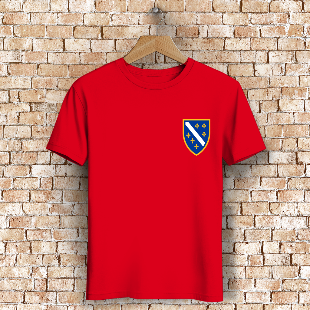 Herren Premium Bio T-Shirt - Bosanski Grb sa ljiljanima  | Links Brust