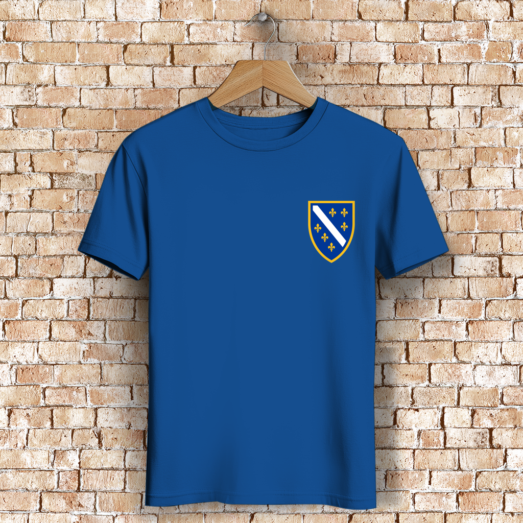 Herren Premium Bio T-Shirt - Bosanski Grb sa ljiljanima  | Links Brust