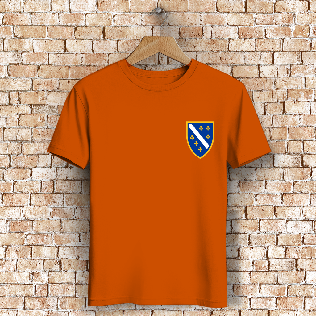Herren Premium Bio T-Shirt - Bosanski Grb sa ljiljanima  | Links Brust