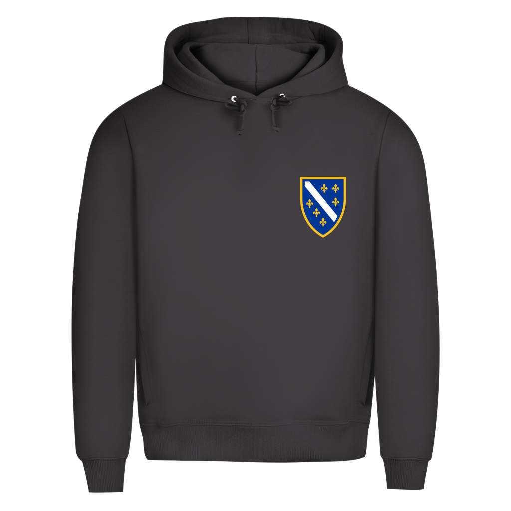 Men's Premium Organic Hoodie - Bosnian Coat of Arms with Lilies | Left Chest