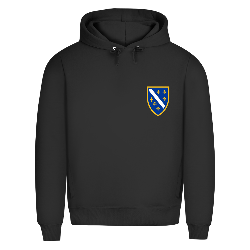 Men's Premium Organic Hoodie - Bosnian Coat of Arms with Lilies | Left Chest