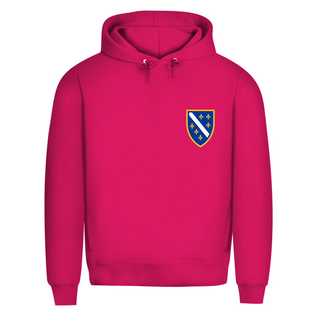 Men's Premium Organic Hoodie - Bosnian Coat of Arms with Lilies | Left Chest