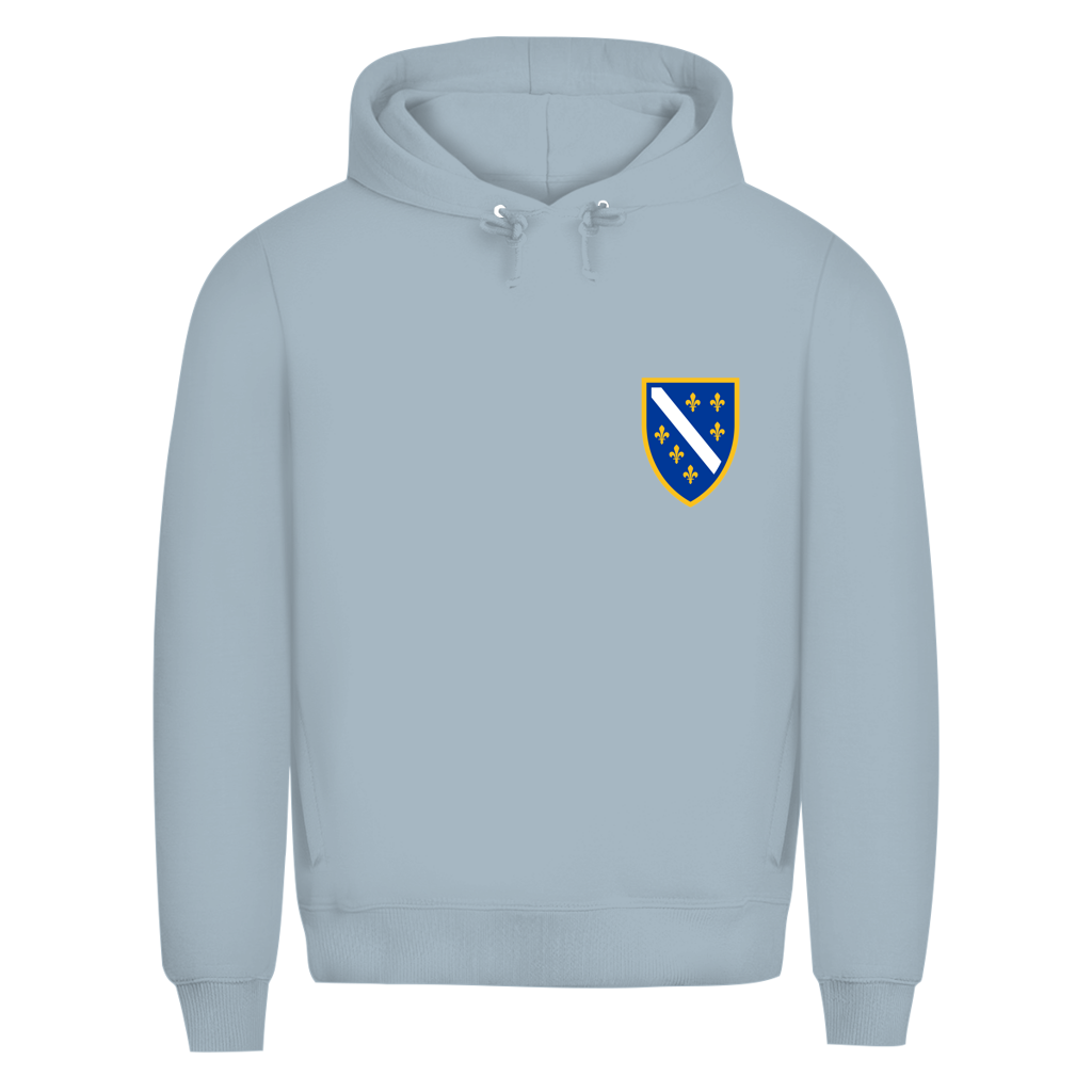 Men's Premium Organic Hoodie - Bosnian Coat of Arms with Lilies | Left Chest