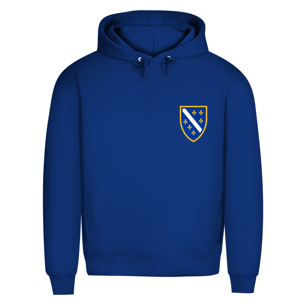 Men's Premium Organic Hoodie - Bosnian Coat of Arms with Lilies | Left Chest