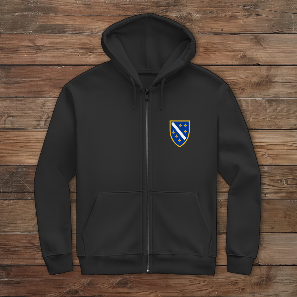 Bosna Hoodie sa patentnim zatvaračem 🇧🇦 – Bosanski Grb Klasik 🔥 Najprodavanije | Lijeva strana grudi