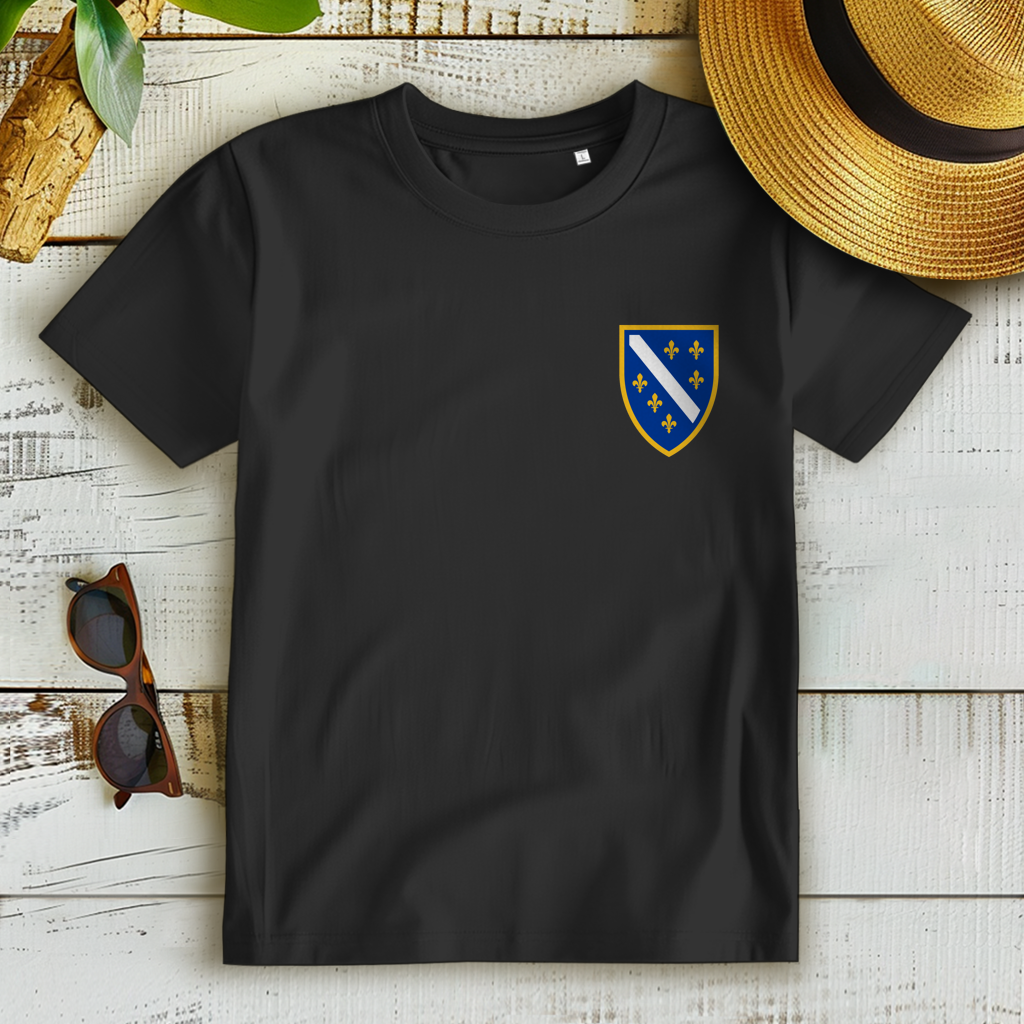 Damen Premium Bio T-Shirt - Bosanski Grb sa ljiljanima | Links Brust