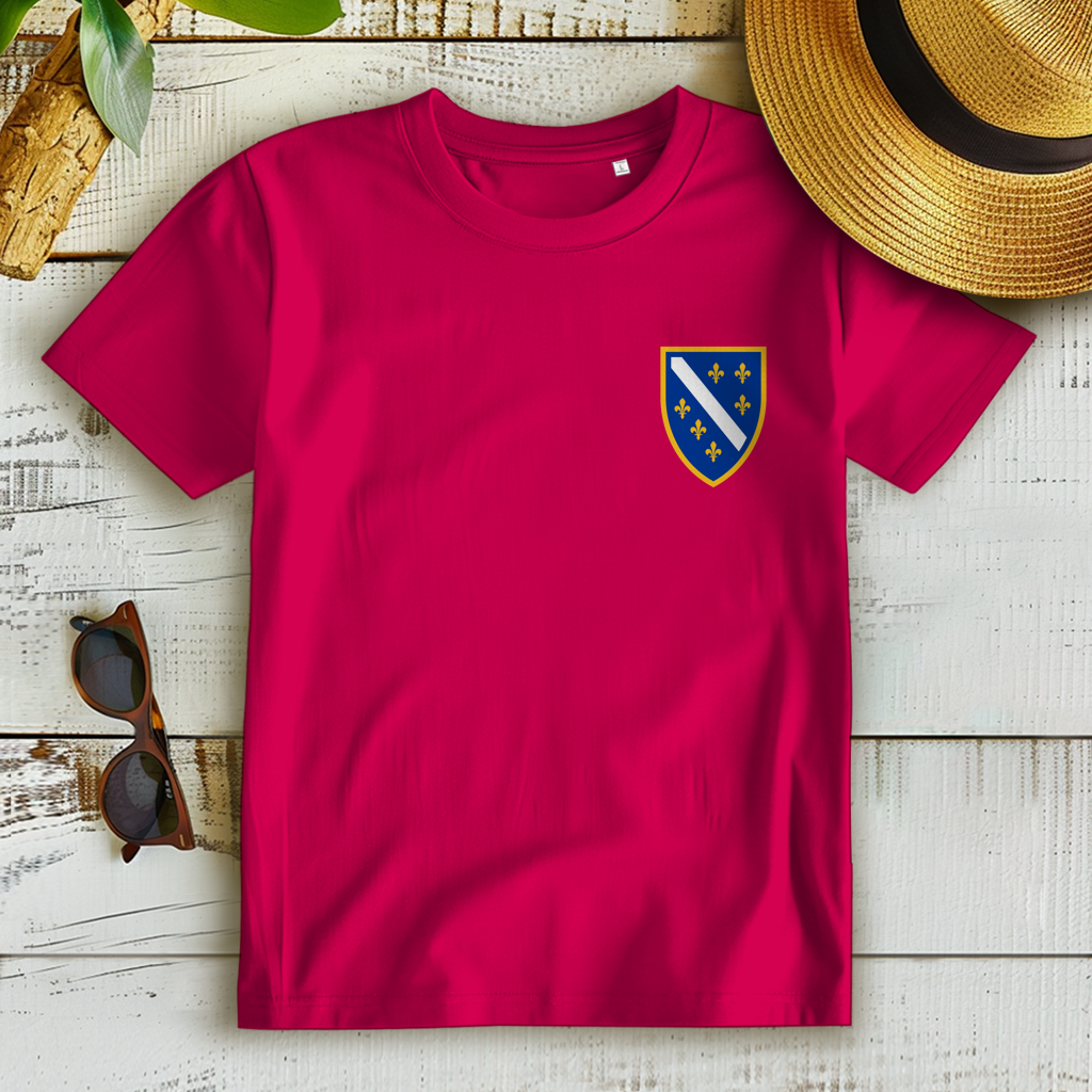 Damen Premium Bio T-Shirt - Bosanski Grb sa ljiljanima | Links Brust