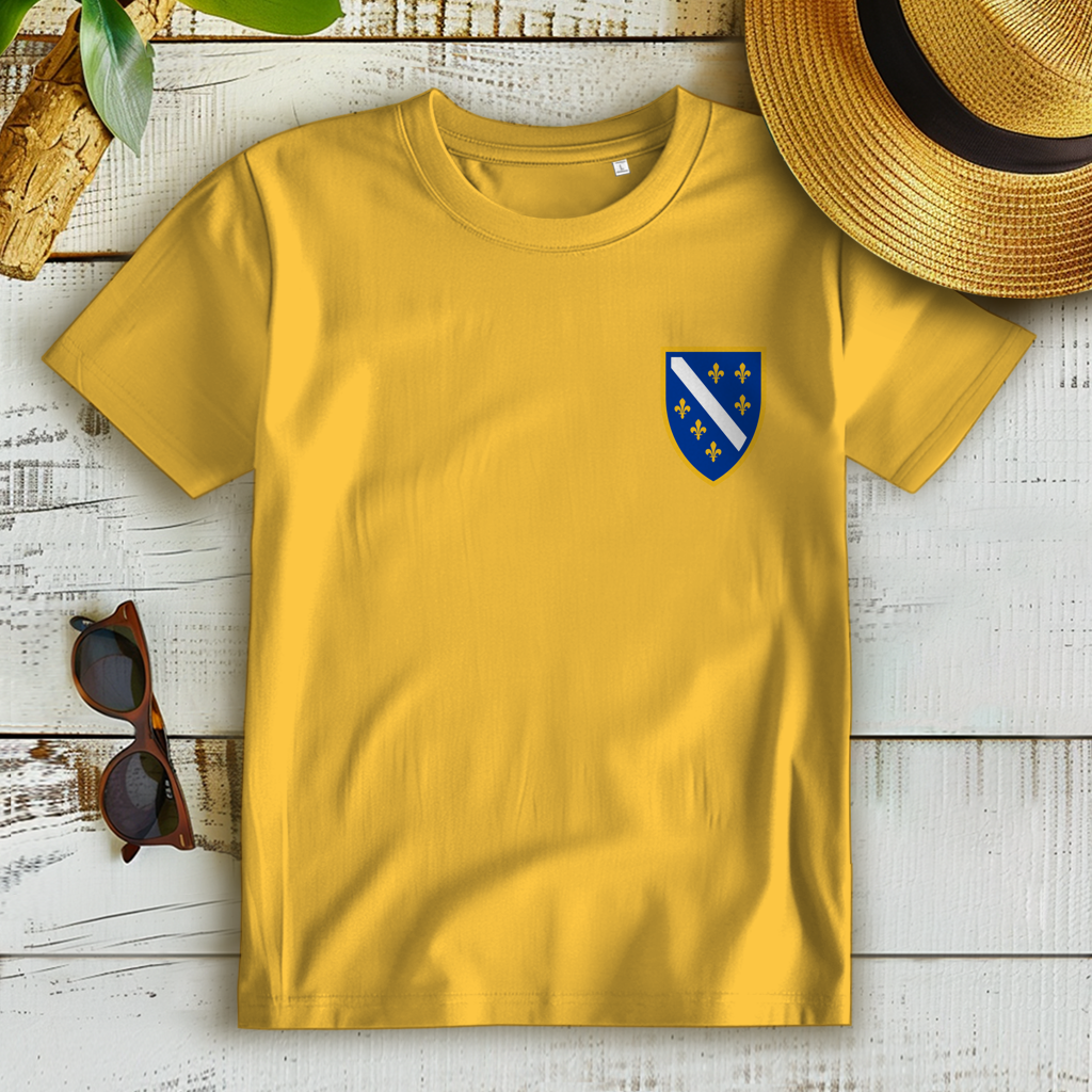 Damen Premium Bio T-Shirt - Bosanski Grb sa ljiljanima | Links Brust