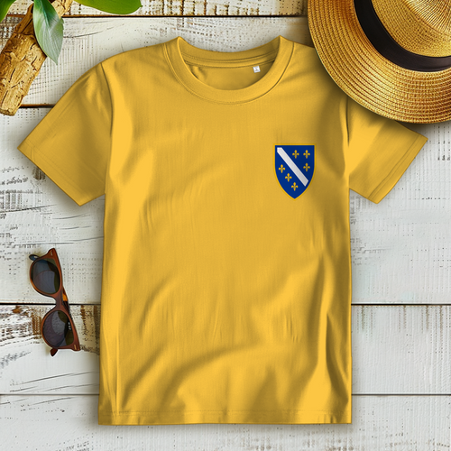 Damen Premium Bio T-Shirt - Bosanski Grb sa ljiljanima | Links Brust