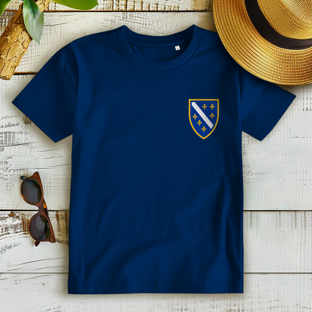 Damen Premium Bio T-Shirt - Bosanski Grb sa ljiljanima | Links Brust