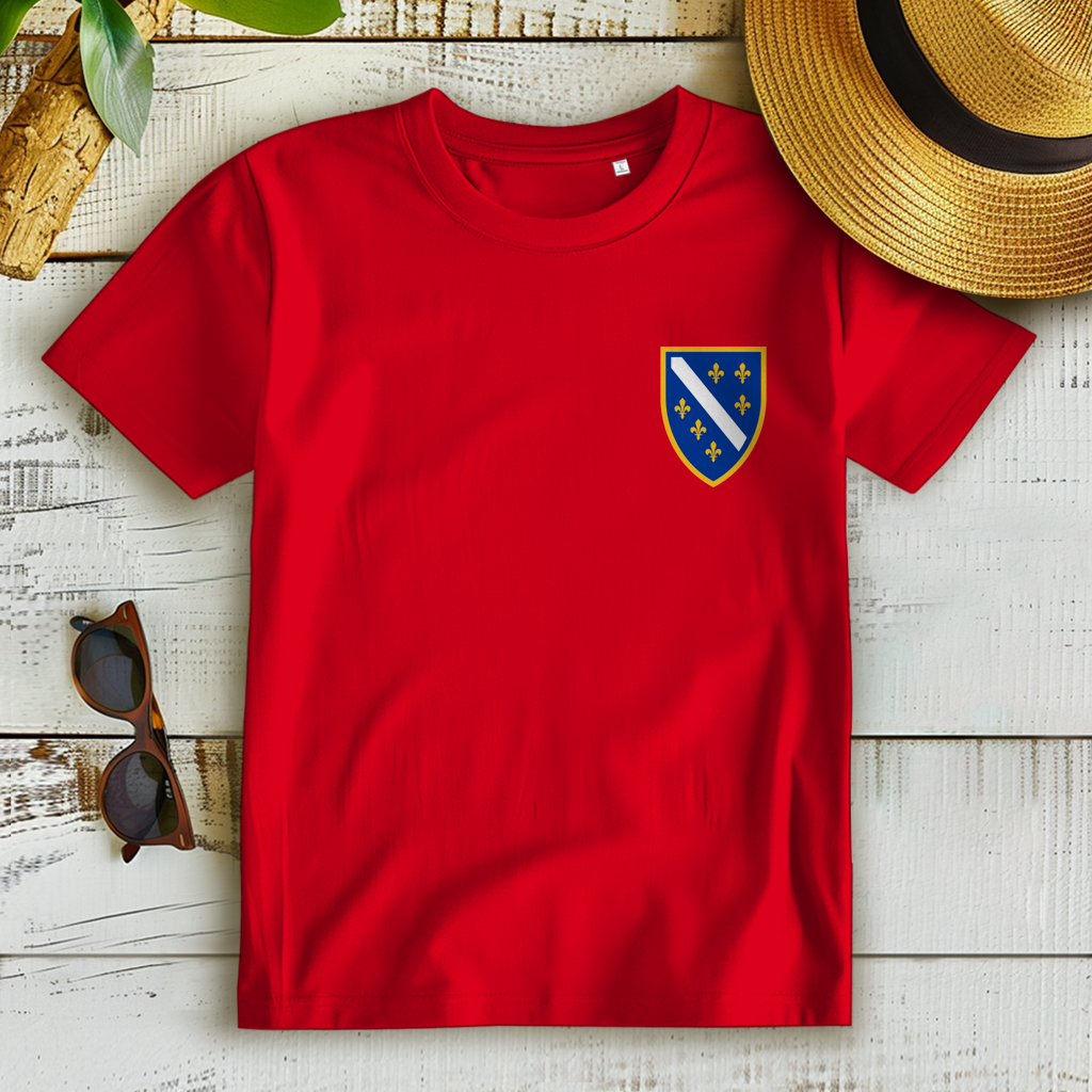 Damen Premium Bio T-Shirt - Bosanski Grb sa ljiljanima | Links Brust