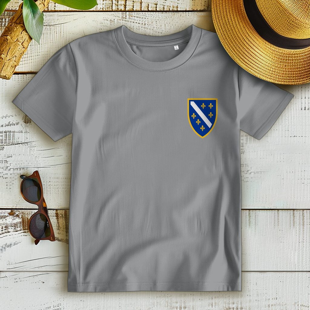 Damen Premium Bio T-Shirt - Bosanski Grb sa ljiljanima | Links Brust