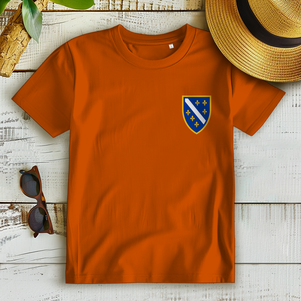 Damen Premium Bio T-Shirt - Bosanski Grb sa ljiljanima | Links Brust