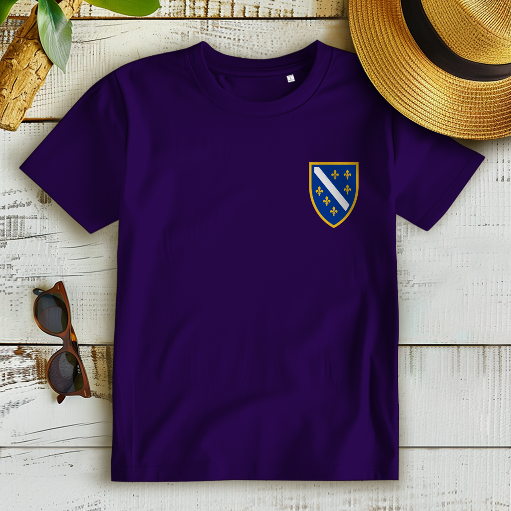 Damen Premium Bio T-Shirt - Bosanski Grb sa ljiljanima | Links Brust