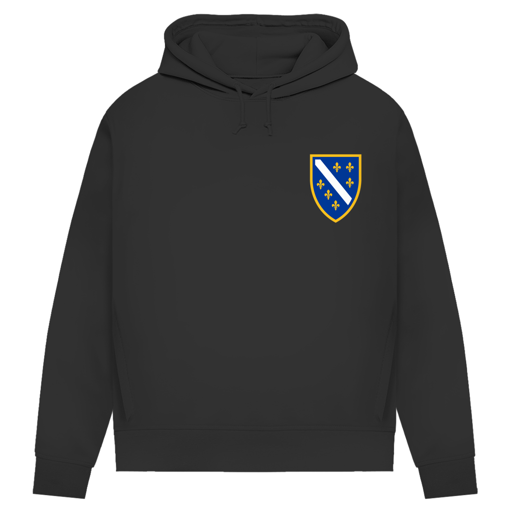 Women's Premium Organic Hoodie - Bosnian Coat of Arms with Lilies | Left Chest