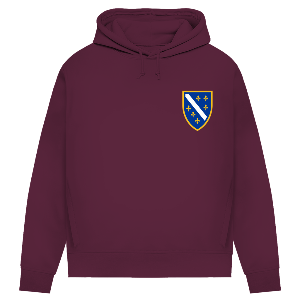 Women's Premium Organic Hoodie - Bosnian Coat of Arms with Lilies | Left Chest