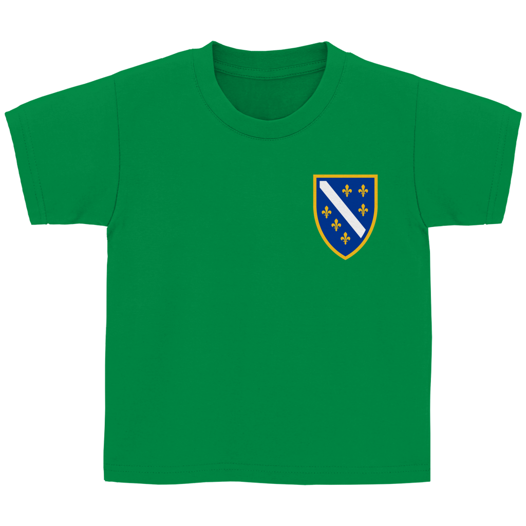 Kids' Basic T-Shirt - Bosnian Coat of Arms with Lilies | Left Chest