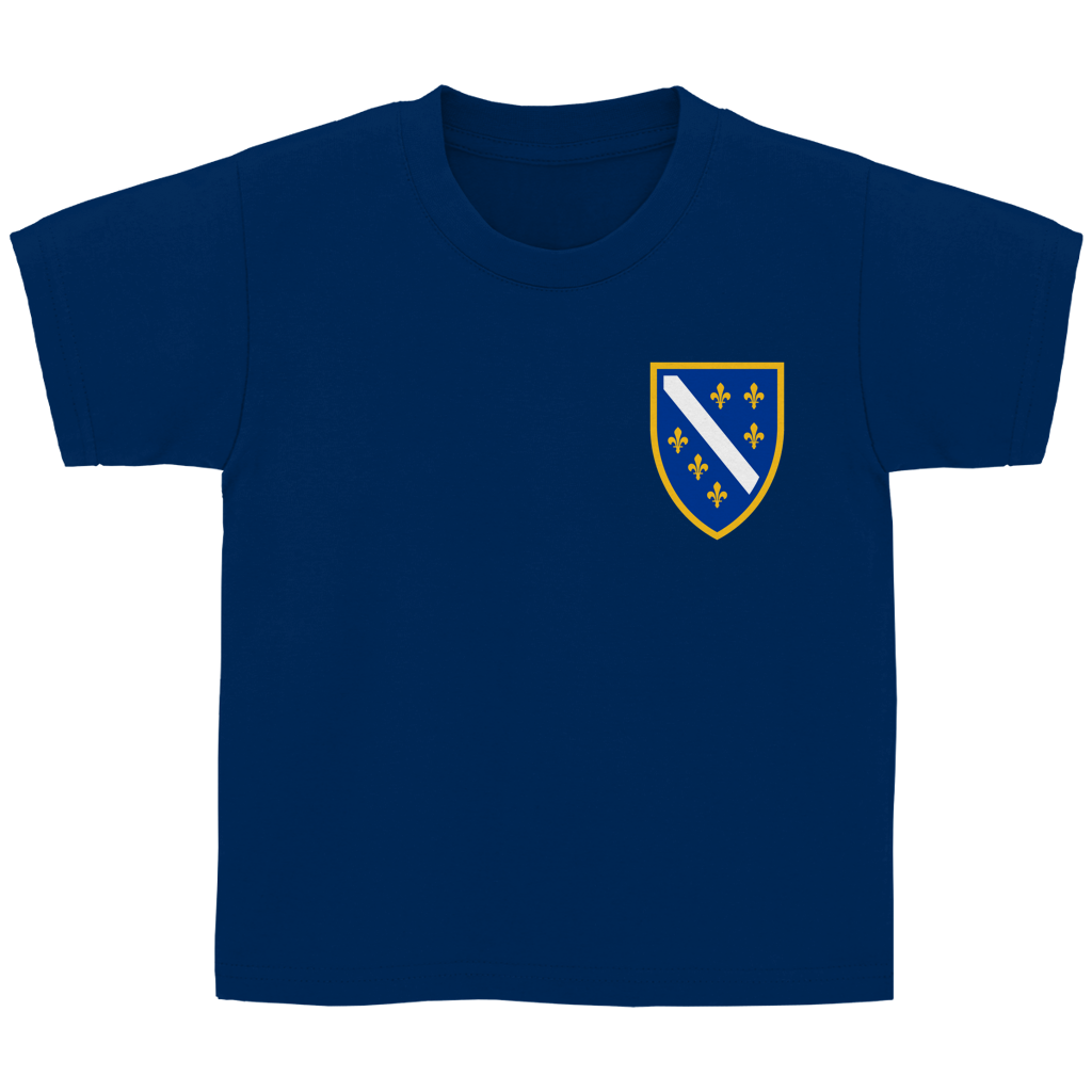 Kids' Basic T-Shirt - Bosnian Coat of Arms with Lilies | Left Chest