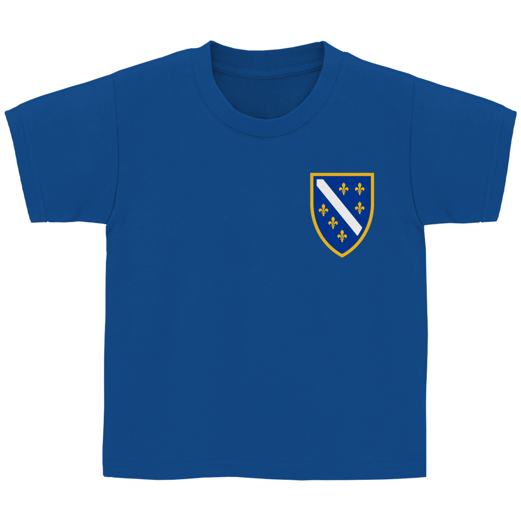 Kids' Basic T-Shirt - Bosnian Coat of Arms with Lilies | Left Chest