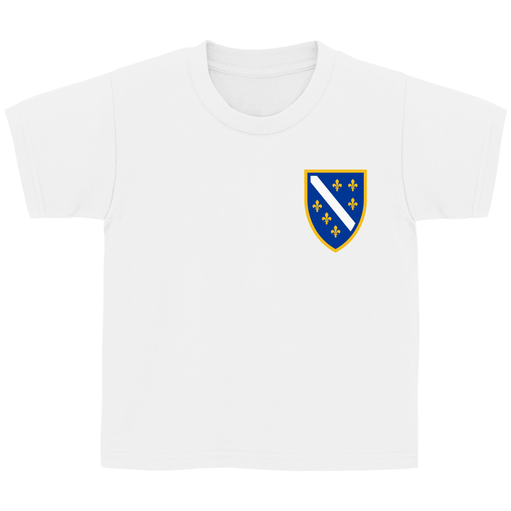 Kids' Basic T-Shirt - Bosnian Coat of Arms with Lilies | Left Chest