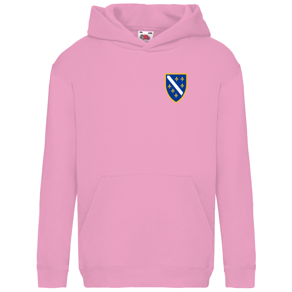 Kids Basic Hoodie - Bosnian Coat of Arms with Lilies | Left Chest