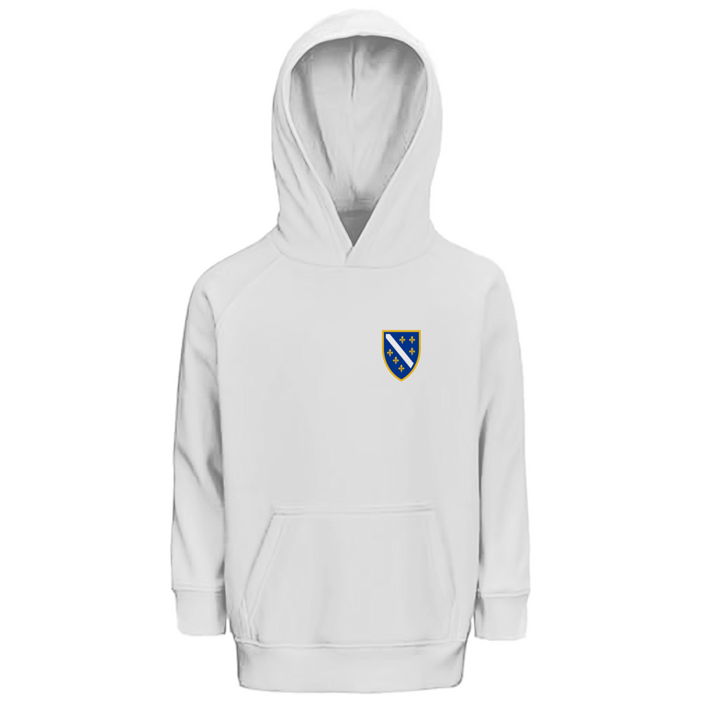 Kids Premium Organic Hoodie - Bosnian Coat of Arms with Lilies | Left Chest