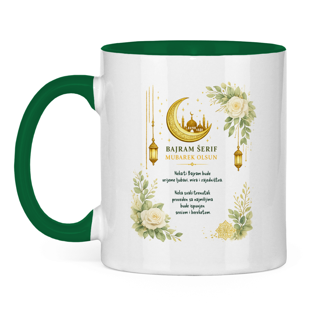 🇧🇦 Bayram Tasse Gold Grün –  Elegantes Eid Mubarak Geschenk